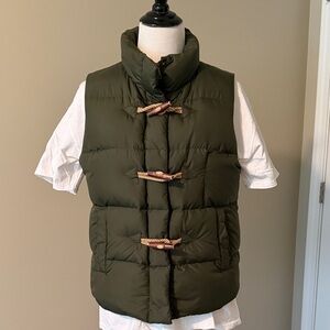 J. Crew Olive Green Puffer Vest